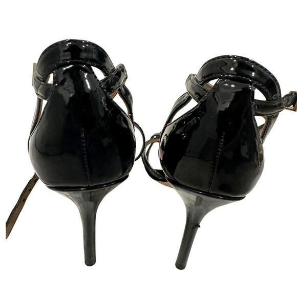 Sam Edelman Annabelle Ankle Strap Heels in Black Patent 6.5 - Picture 4 of 10
